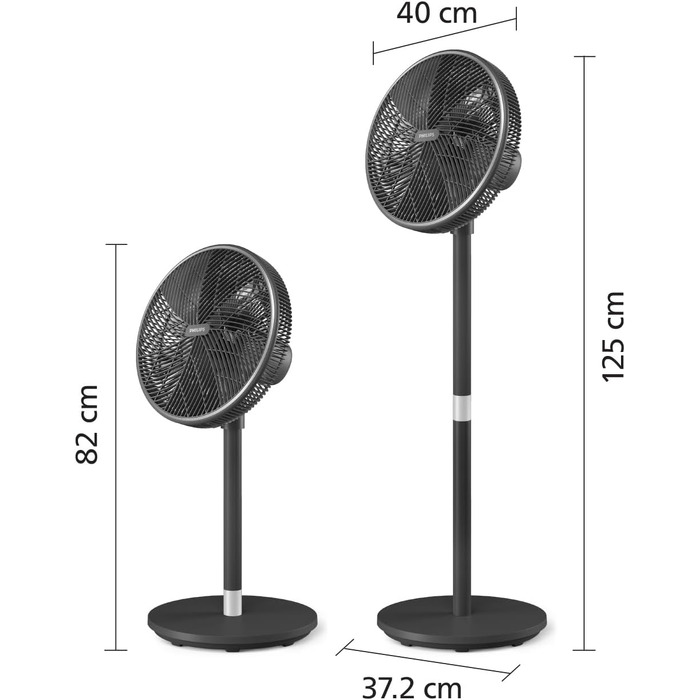 Вентилятор підлоговий Philips Series 5000 CX5535/11 з пультом, таймером, 3 швидкостями, 40 Вт, чорний
