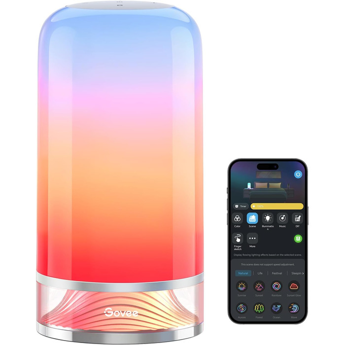 Govee LED-лампа настільна, торшер з торканням, RGBICWW, керування Alexa, 64 режими, 500 люмен, Matter, 2700-6500K, для вітальні та спальні