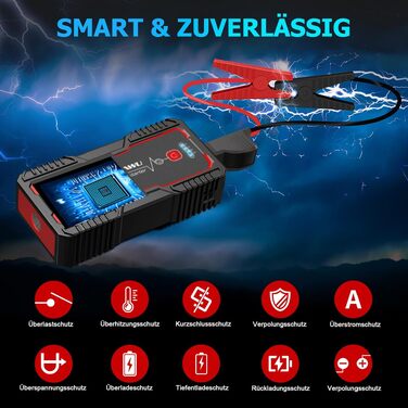 Бустер для автомобіля FOWAWU 2500A 22800mAh: пусковий пристрій для авто з бензиновим двигуном до 8л та дизельним до 6.5л