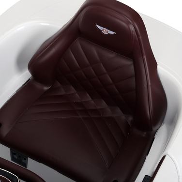 Дитячий електромобіль Bentley GT ліцензійна модель з пультом дистанційного керування, 2 x 390 двигуни, білий колір, розміри 108 x 60 x 43 см