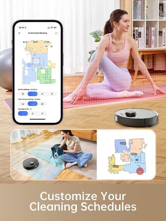 Робот-пилосос Dreame D10s Plus з функцією вологого прибирання, автоочищенням DualBoost 1.0, штучним інтелектом, LDS-навігацією, потужністю всмоктування 5000 Па, до 280 хв роботи, відеоспостереженням та додатком, чорний
