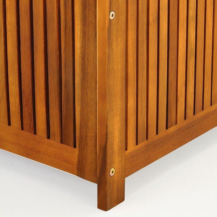 Ящик садовий дерев'яний Casaria Gartenbox з акації 205л, з кришкою, витримує 160кг, для саду, балкона, тераси, вологостійкий, лавка-ящик 115x50 см