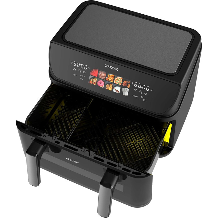 Аерофритюрниця Cecotec Cecofry & Grill Duoheat 4000 з грилем, 4 л, 1900 Вт, регулювання температури 40-200°C, 10 програм, Inox