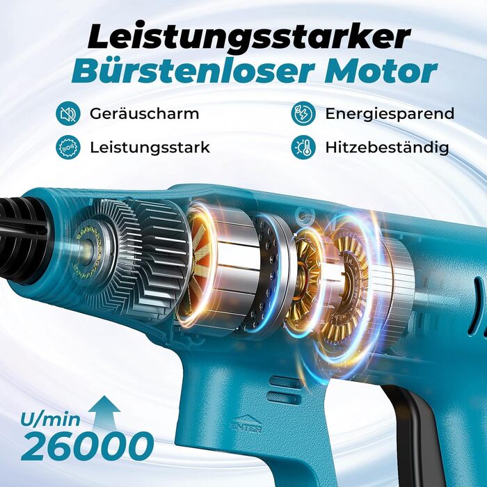 Акумуляторний пістолет для миття високого тиску Makita 18V: портативний мінімийка для очищення та поливу (без акумулятора та зарядного пристрою)