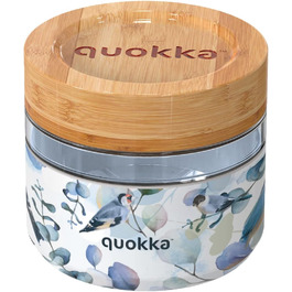 Контейнер для їжі зі скла з силіконовим чохлом Quokka Deli Blue Nature 500 мл