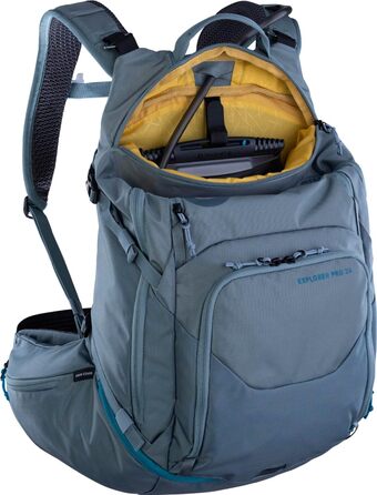 Рюкзак EVOC Explorer Pro 26 л сталевий, з системою вентиляції спини, поясом Airo Flex, відділенням для питної системи та дощовиком – якісний міський та туристичний рюкзак