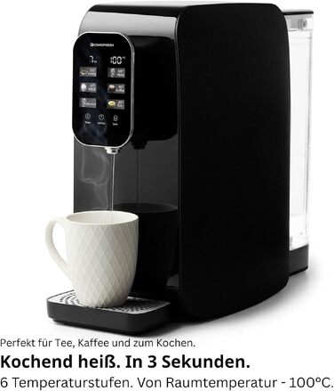 Система зворотного осмосу OsmoFresh Quella Life BLACK EDITION з 6 рівнями температури (15-100°C), мобільна, без підключення до водопроводу, 5-ступенева фільтрація, фільтр для питної води без солей