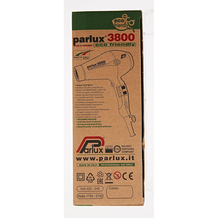 Фен для рук PARLUX 3800 ECO, фіолетовий, екологічний
