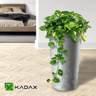 Набір горщиків KADAX (3 шт) з дерев'яною стружкою, сірий бетон, 19.25/30 см