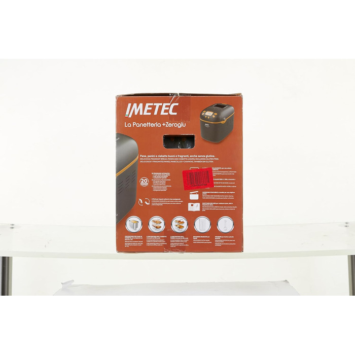 Хлібопічка Imetec La Panetteria +Zeroglu для хліба, чіабати, булочок і кексів з натурального та безглютенового борошна, 20 програм, 2 лопатки, контроль температури, з рецептурником