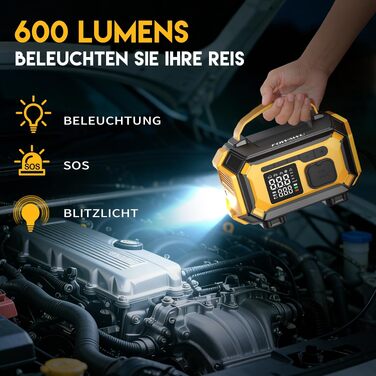 Пусковий пристрій FOWAWU 8000A 26800mAh для автомобіля з компресором та Powerbank (2002-Ge)