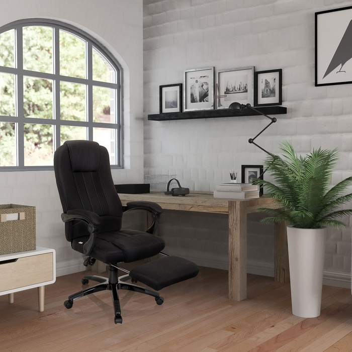 Крісло для керівника RELAX CL190 з підставкою для ніг тканина чорний mybuero