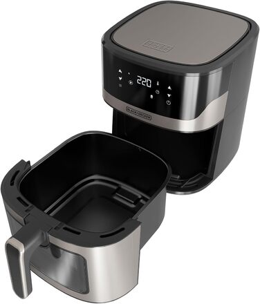 Фритюрниця аерогриль BLACK+DECKER BXAF6500E 1600Вт, 6,5л, 8 програм, оглядове вікно, температура 80-220°C, до 1300г картоплі фрі