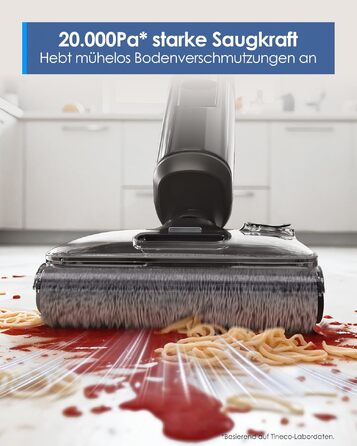Tineco Floor ONE i6 Stretch: Акумуляторний миючий пилосос 2-в-1 з гарячим повітрям для сухого та вологого прибирання, 20 кПа, для шерсті тварин