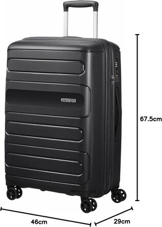 Валіза American Tourister Sunside Spinner 68 розширювана, 3.7 кг, 72.5/83.5 л, чорна, розмір M (67.5 см)