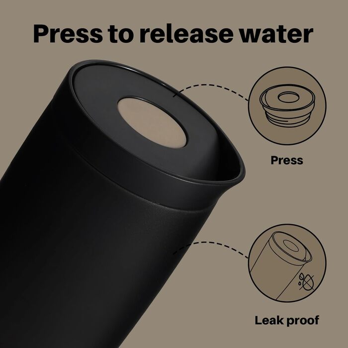 Термокружка BOTTLE Thermobecher 350 мл, 500 мл, з термоізоляцією, для кави та чаю, витоки неможливі, Easy Quick-Press, Travel Mug Classic Grande (зелений, чорний)