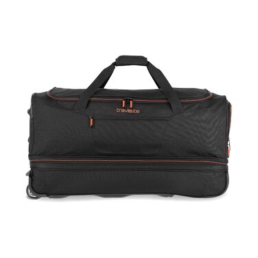 Дорожня сумка на колесах Travelite Basics Duffle L, 70 см, 98-119 л, чорно-помаранчева