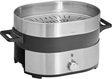 WMF Küchenminis 220 Вт: Міні-пароварка з контейнером для ланчу, компактний, Cromargan® матовий (Пароварка та Hot Pot)