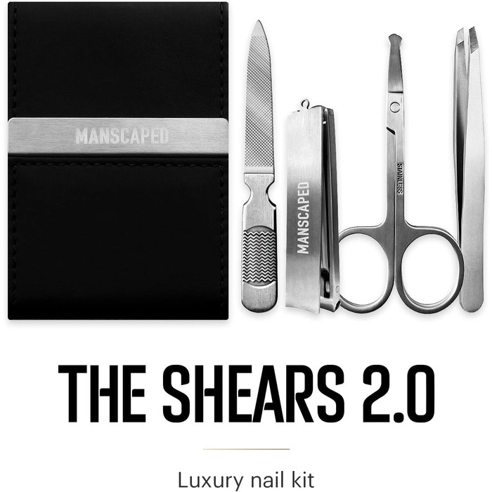 MANSCAPED™ The Tool Box 4.0 Набір для чоловічого догляду: електричний тример для тіла Lawn Mower™ 4.0, тример для носа і вух Weed Whacker™ 2.0, бритва Plow™ 2.0, манікюрний набір Shears™ (4 предмети), косметичка Shed™