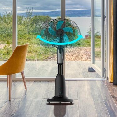 Вентилятор Cecotec EnergySilence 90 Вт з таймером та зволожувачем, 40 см, 3 швидкості, 2.8 л, мідний двигун, пульт ДУ