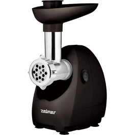 М'ясорубка електрична Zelmer ZMM4085B, 1900 Вт, продуктивність 2,5 кг/хв, двосторонній ніж, 3 решітки