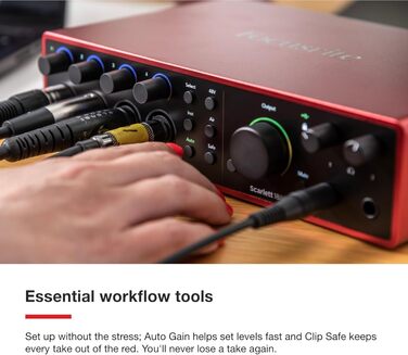 Звукова карта Focusrite Scarlett 4i4 4-го покоління USB: для гітаристів, вокалістів, музикантів - Hi-Fi студійна якість, комплект програмного забезпечення