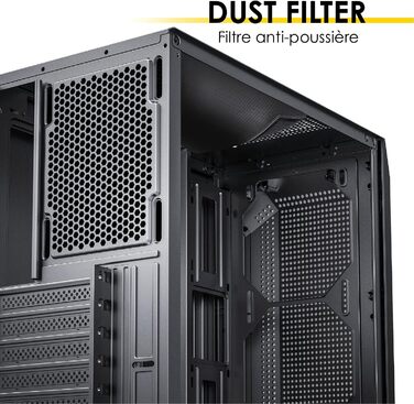 Ігровий корпус для ПК EMPIRE GAMING Ruby ARGB, середній Tower ATX/MATX/ITX, 4 вентилятори 120 мм, адресне підсвічування RGB, акрилова бічна панель, чорний