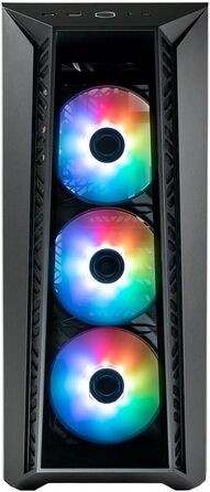 Корпус для ПК Cooler Master MasterBox 520, Mid-Tower ATX, 4 встановлені вентилятори, гартоване скло, ARGB-контролер, чорний