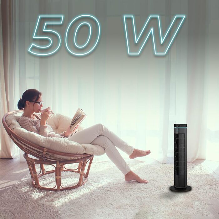 Вентилятор підлоговий Cecotec EnergySilence 790 Skyline 50W 76см з таймером, чорний