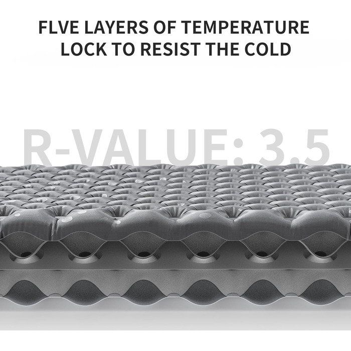 Туристичний килимок Naturehike Thermal 3.5R, ультралегкий, самонадувний, для кемпінгу, 4 сезони, -6℃, з надувною сумкою, висока ізоляція для зими