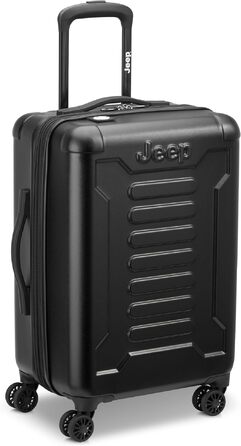 Валіза Jeep JH004C Checked-Large 28 дюймів, розширена, пластикова з колесами-спіннерами, чорна