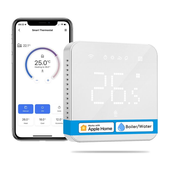Meross Matter Термостат для радіатора Wi-Fi, сумісний з HomeKit, Alexa та Google Assistant (для опалення будинку/теплої підлоги)
