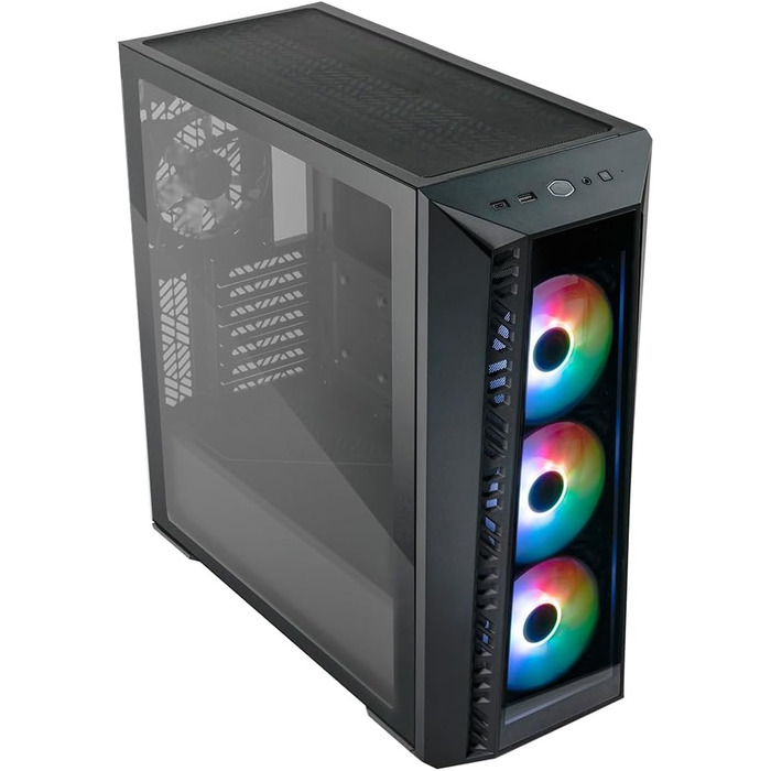 Корпус для ПК Cooler Master MasterBox 520, Mid-Tower ATX, 4 встановлені вентилятори, гартоване скло, ARGB-контролер, чорний
