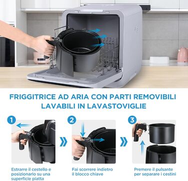 Аерофритюрниця Midea MF-TN35D2 3,5 л, без олії, 200°C, таймер 60 хв, мультифункціональна, чорна