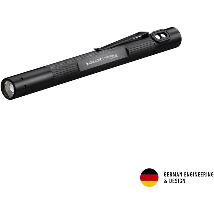 Ліхтарик Ledlenser P4R Work LED для майстерні та майстрів, акумуляторний, 170 люмен, з фокусуванням, до 100 м, USB-зарядка, кліпса