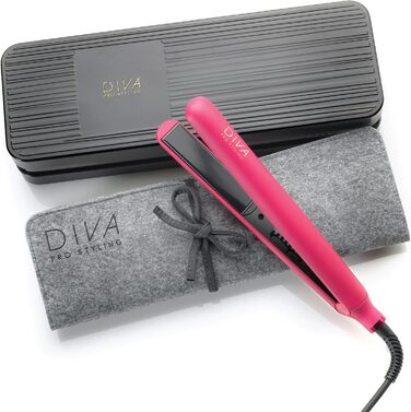 Професійний керамічний випрямляч для волосся Diva Pro Styling Digital, автоматичне вимкнення, 3 м кабель, магента
