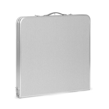 Туристичний стіл Bauerkraft 120x60x70 см, сірий, алюміній, стільниця МДФ