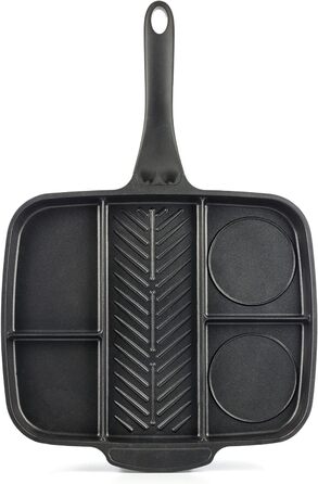 Melianda MA-18350 5-в-1 мультипатель для гриля, антипригарна, 32x26 см, для індукційних, газових, електроплит, чорна