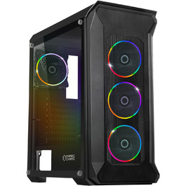 Ігровий корпус для ПК EMPIRE GAMING Darkwitcher, ARGB, середній ATX, металева сітка, скляна бокова панель, 4 вентилятори 120 мм, адресне підсвічування RGB, 5V PWM