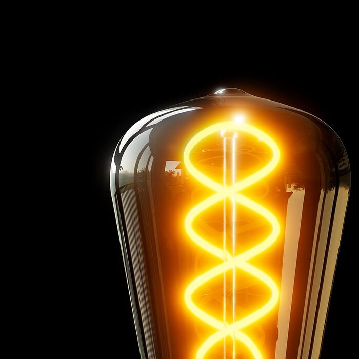Настільна лампа SSC-LUXon NAMBI чорна, вінтажна, з LED-лампою E27, тепле світло, з кабелем і вимикачем