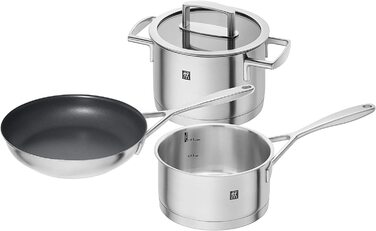 Набір каструль ZWILLING Quadro, 5 предметів, нержавіюча сталь, склокришки, індукційні, без покриття