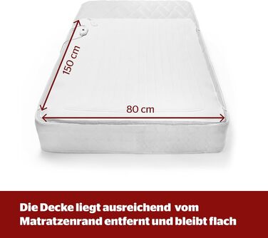 Електричний підігрівальний матрац Silentnight Comfort Control (80x150 см) — Підігрівальна ковдра з 3 рівнями температури, швидким нагріванням та можливістю прання