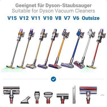 Підлогова стійка-утримувач для пилососів Dyson V15s/V15/V12/V11/V10/V8/V7/V6, універсальна підставка для аксесуарів, покращена преміум-версія, сірий колір, Ecooe