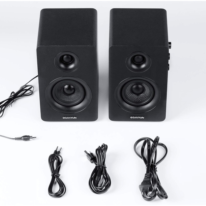 Sanyun SW208: Акустична система 3.0 Bluetooth 5.0, 60W, 2.0, для ПК, чорний