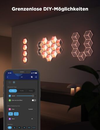 Світильник Govee Glide Hexagon Light Ultra, 3D RGBIC, Wi-Fi, 129 LED, сумісний з Alexa, 60 режимів, для геймерської кімнати, стіни, декору, 10 панелей, білий