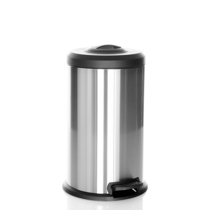 Відро для сміття / відро для сміття CLEAN X 40L сталь з вбудованим обтискним пристроєм silver hjh