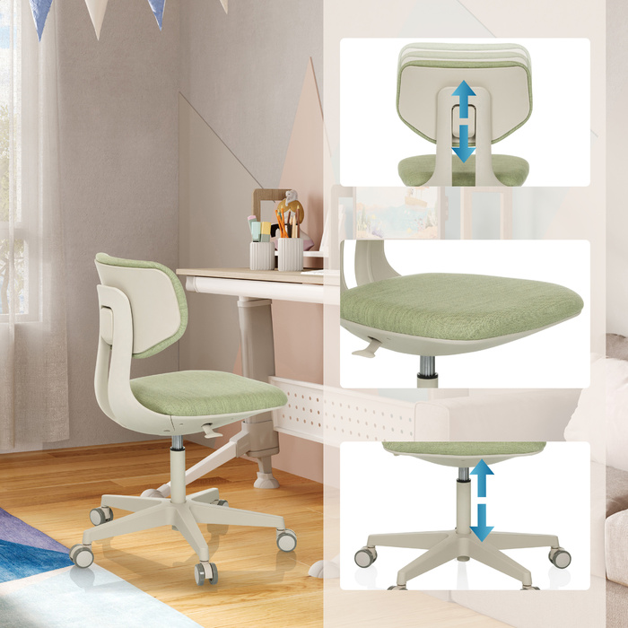 Дитячий письмовий стілець / дитячий стілець KID CLASSIC тканина зелений hjh OFFICE