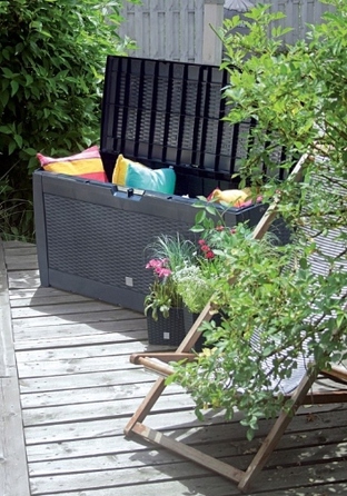 Садова скриня Prosperplast 310 л, пластик, чорна