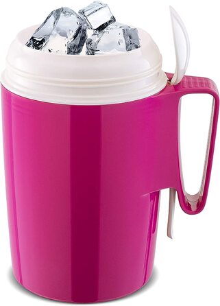 Термос для їжі ROTPUNKT 0,85 л, скляний вкладиш, BPA-free, малиновий