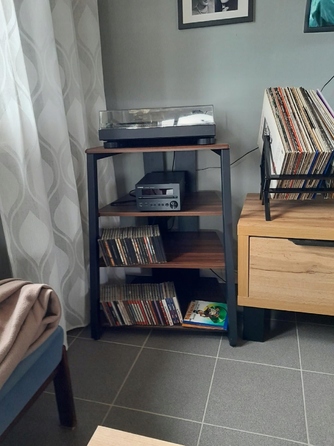 Стійка Hi-Fi на 4 рівні для вінілового програвача, PS5, Xbox, PS4 та акустичних систем — сучасний дизайн